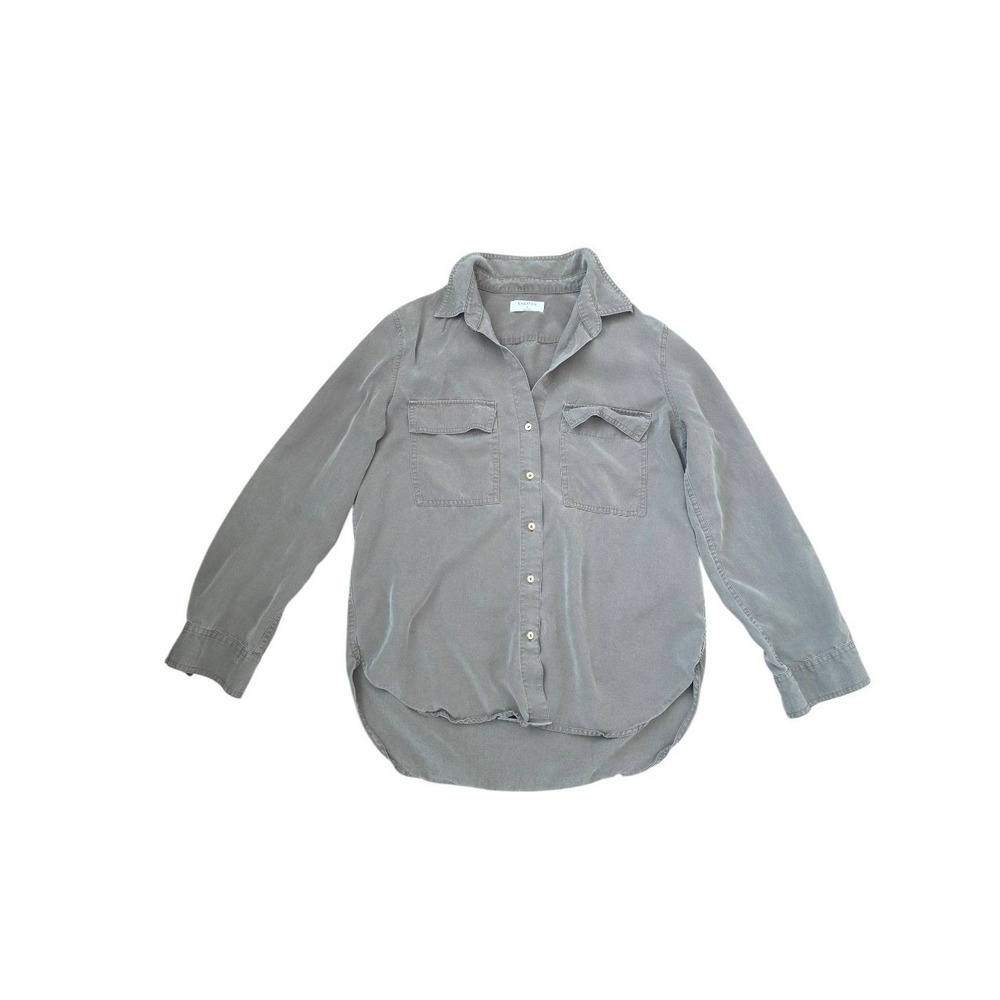 Babaton Aritzia Urban Military Chaki Utility Lyocell Blouse Button Shirt sz S